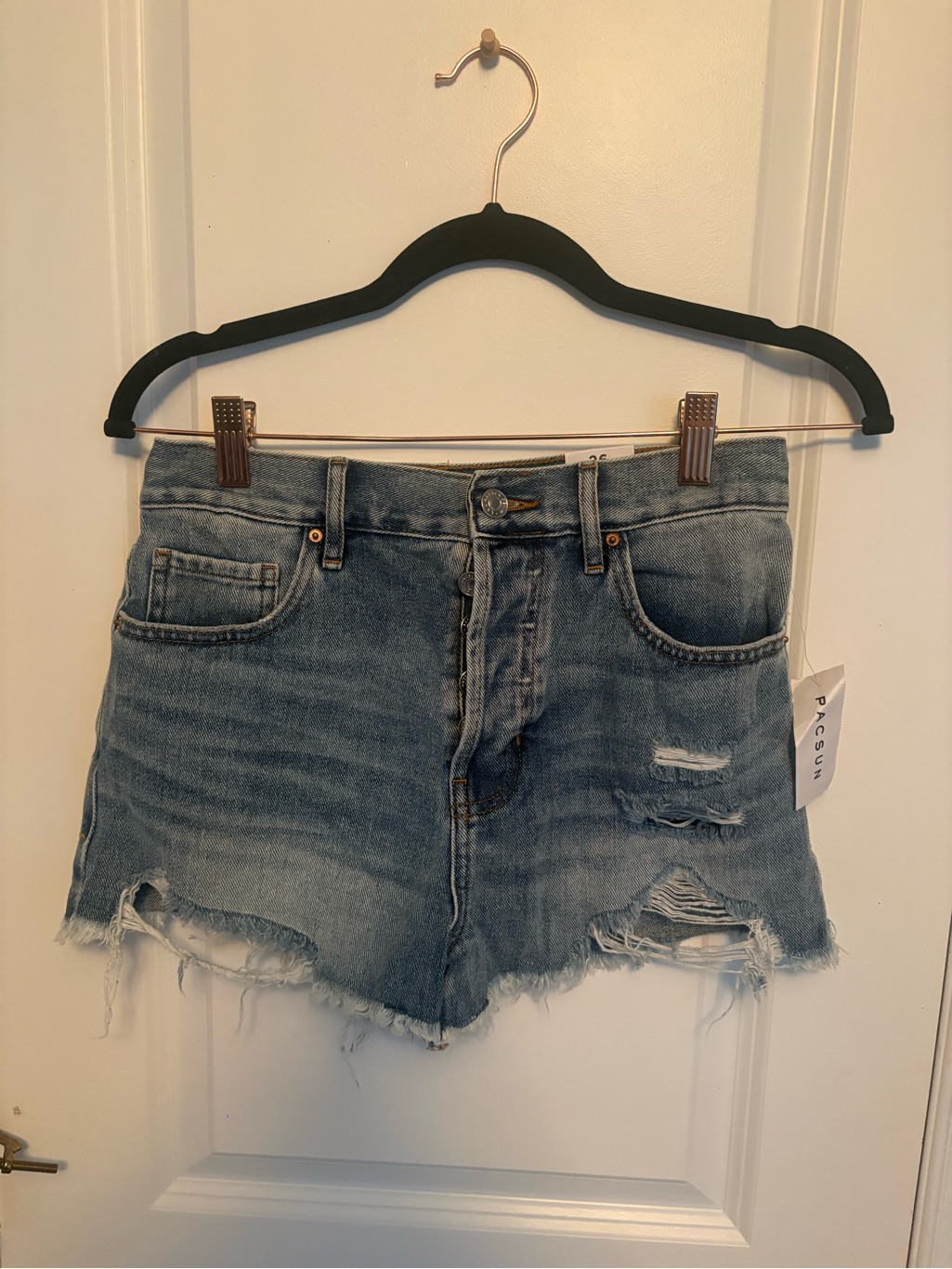 Pacsun HighRise Distressed Denim Shorts Brand New Pacsun HighRise Distressed Denim Shorts Brand New
